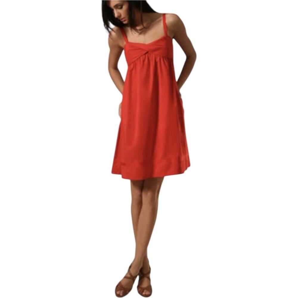 Diane von Furstenberg Paprika‎ Red Spiced Coral Empire Waist Dress Size 2